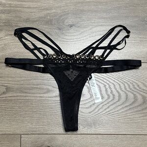 Aubade Strappy Lace Adjustable Thong Panty Size Large